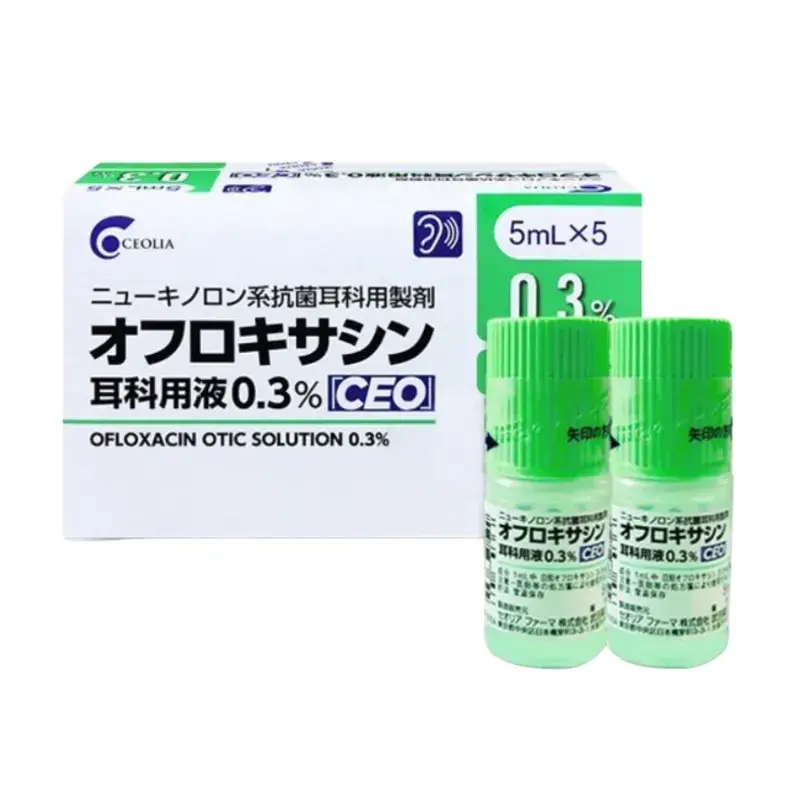 日本中耳炎 外耳炎 左氧氟沙星 Ofloxacin 抗菌耳科用制剂 耳科用液0.3%「CEO」 5ML×5支